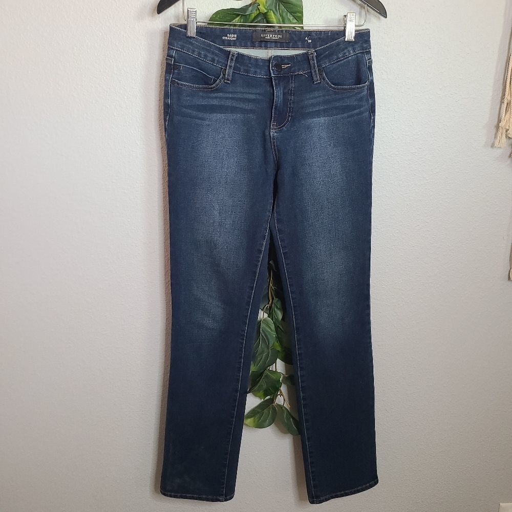 Liverpool Jeans Company Dark Blue Straight Leg Women's Jeans